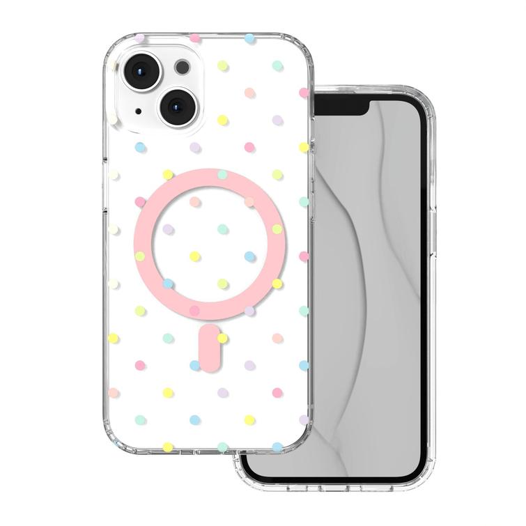 Bubble Dots Mag -kuori iPhone 13 / 14 6,1" valkoinen