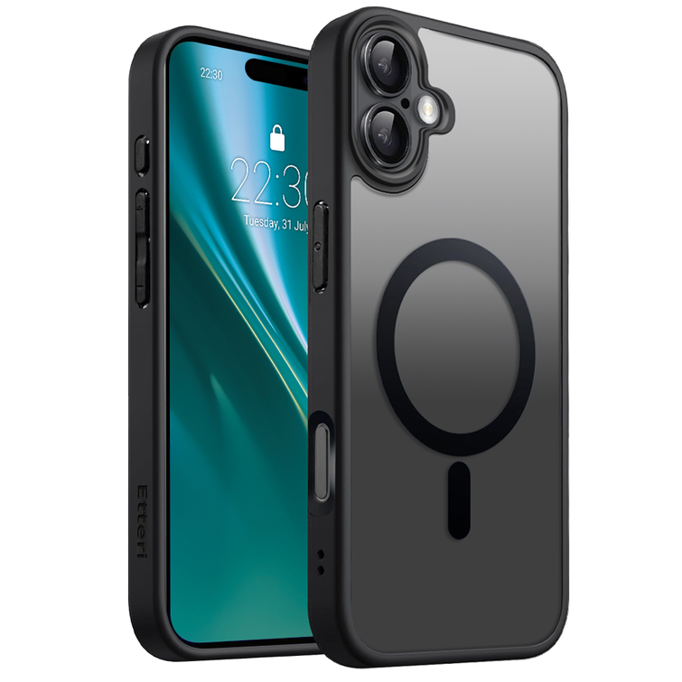 Etteri Matt Mag kotelo iPhone 16 Plus 6,7" mustalle