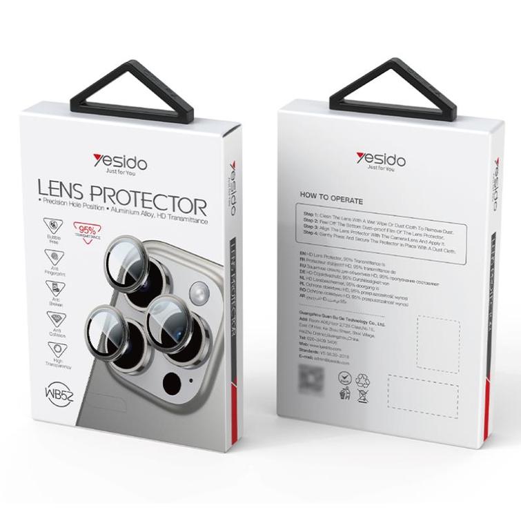 YESIDO LENS PROTECTION WB52 IPHONE 16 PRO/ 16 PRO MAX GREY
