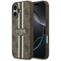 Guess 4G Printed Stripes MagSafe -suojakuori iPhone 17:lle, ruskea