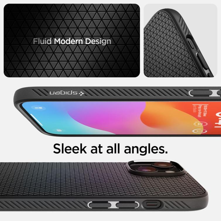 Spigen Liquid Air -suojakuori iPhone 15 6,1":lle mattamusta