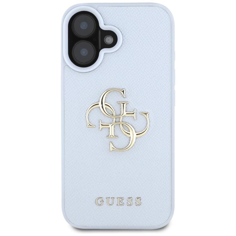 Guess Hardcase PU Grained Big 4G and Classic Logo -suojakuori iPhone 16 6,1":lle, sininen