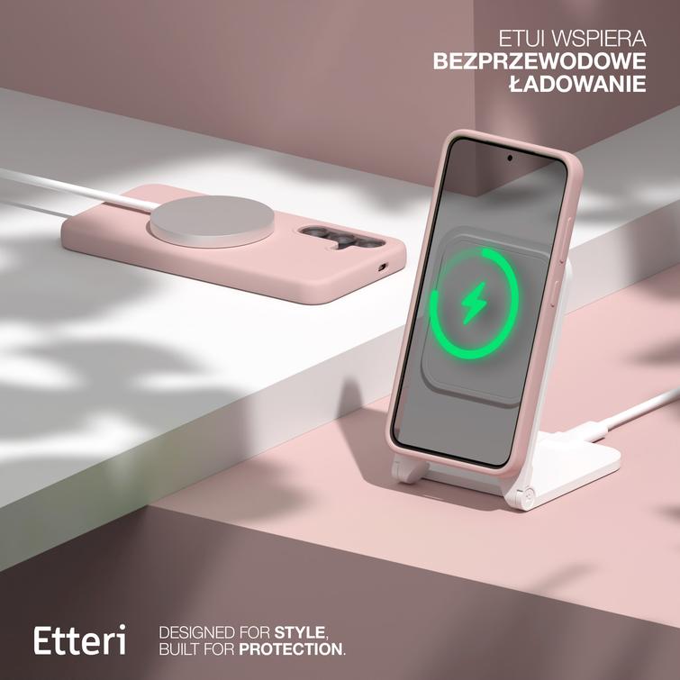Etteri Silicone Mag -suojakuori Samsung Galaxy S25 Edgelle vaaleanpunainen