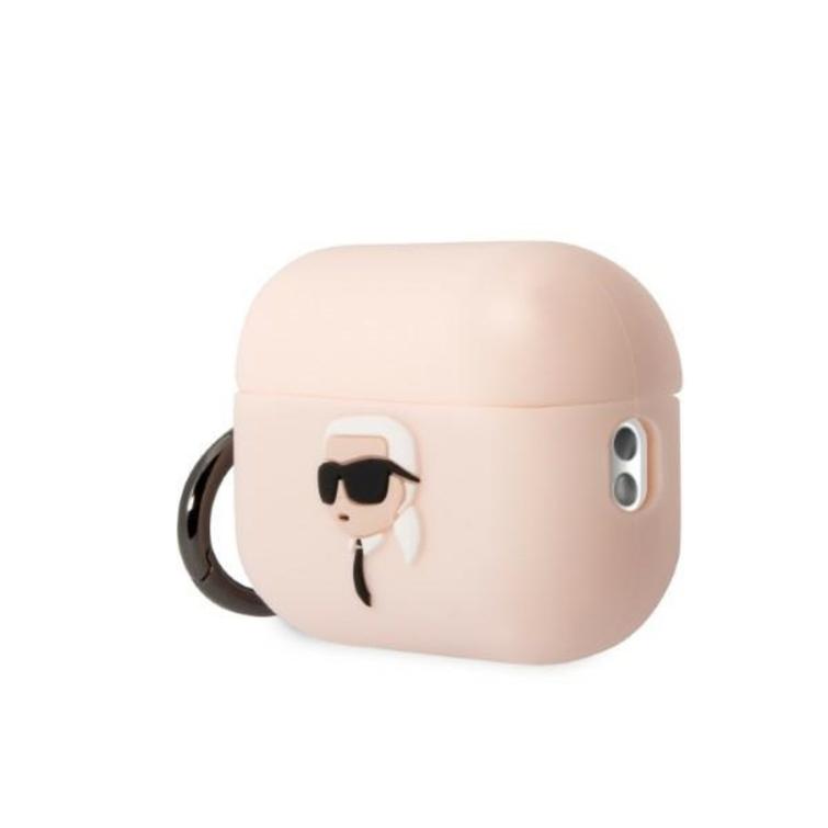 Karl Lagerfeld -kotelo Airpods Pro 2:lle KLAP2RUNIKP valkoinen 3D-silikoni NFT Karl