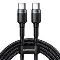 Baseus-kaapeli Cafule PD USB-C - USB-C 2,0 m 5A harmaanmusta 100W
