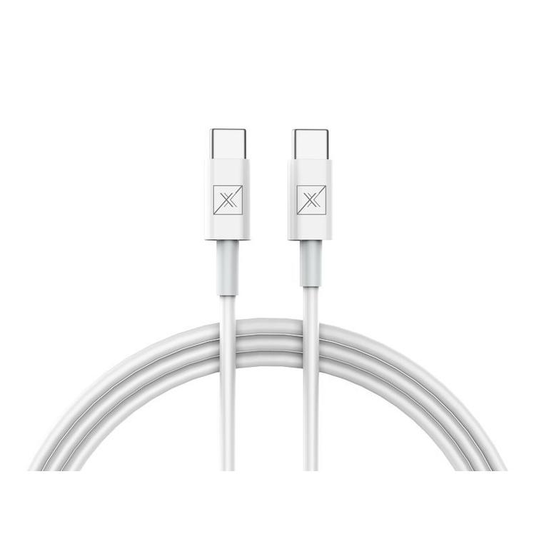 CAR CHARGER MX KAPPA 18W PD+QC, USB-A+C+ C/C CABLE 20W PD, WHITE