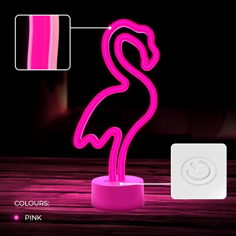 Neon-LED jalustalla FLAMINGO pinkki USB-C FSC-11 Forever Light