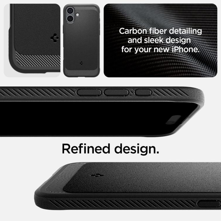 Spigen Rugged Armor Mag Magsafe -suojakuori iPhone 16 6,1":lle mattamusta