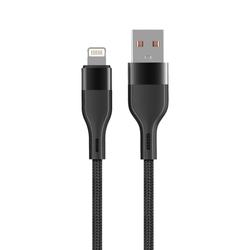 Maxlife MXUC-07 USB-kaapeli - Lightning 1,0 m 2,4A musta nailon