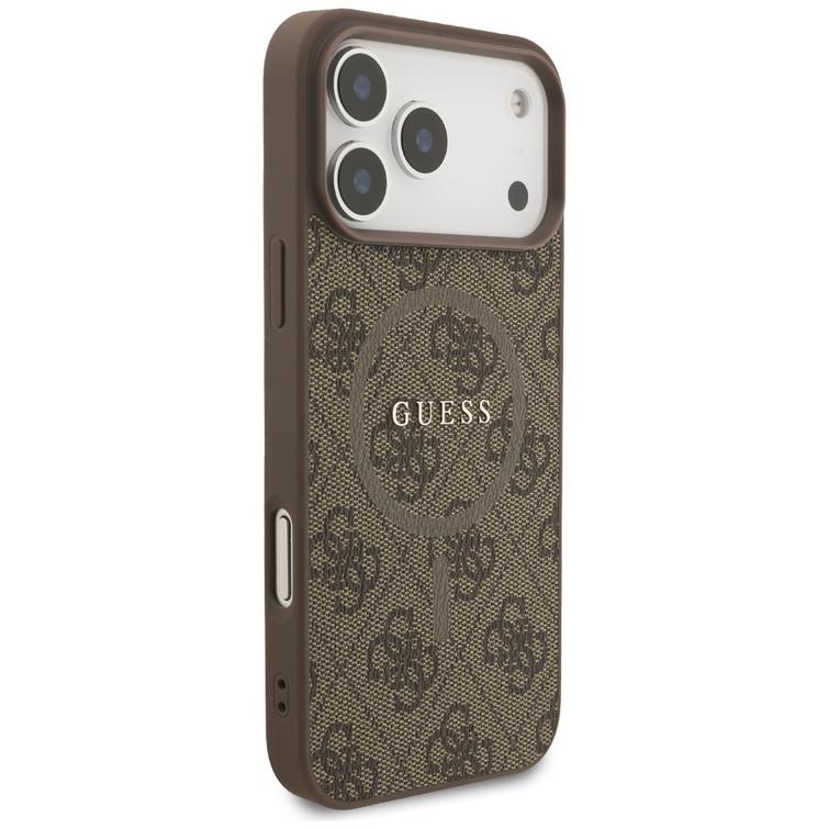 Guess 4G Ring Classic Logo MagSafe case for iPhone 17 Pro Max brown