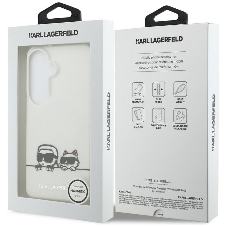 Karl Lagerfeld case IML Peekaboo Karl&Choupette MagSafe for Samsung Galaxy S26 Plus transparent