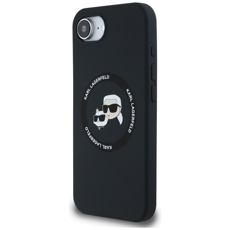 Karl Lagerfeld HC MagSafe Silicone Double Heads case for iPhone 16e Black