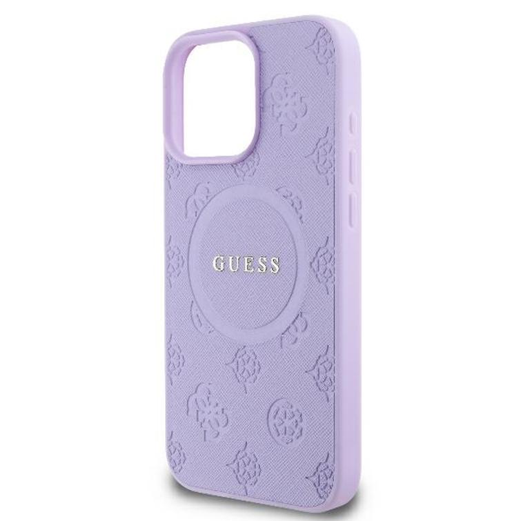 Guess-suojakuori iPhone 16 Pro Max 6,9":lle GUHMP16XPSAPSMEU Saffiano Peony Classic Logo violetti MagSafe