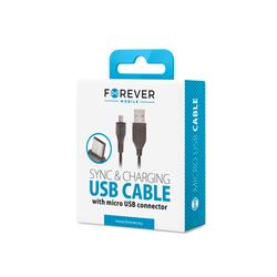 Forever USB-kaapeli - microUSB 1,0 m 1A musta