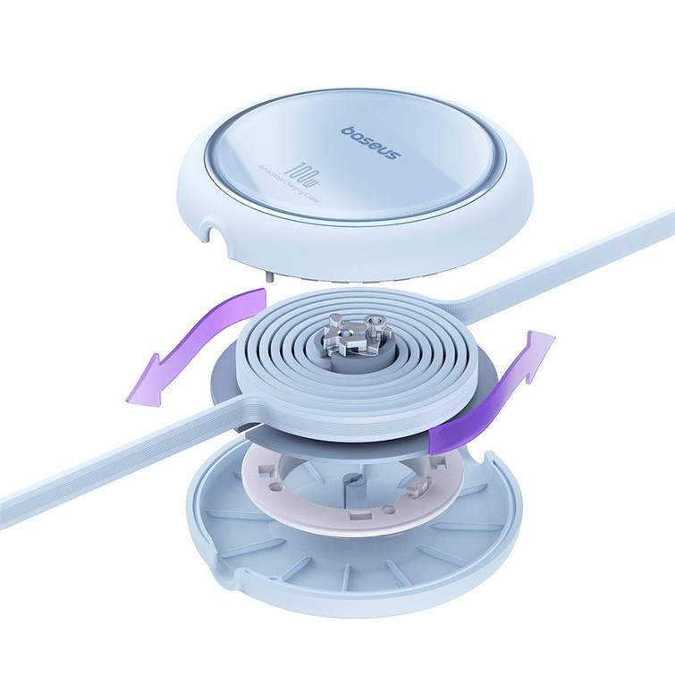 Baseus Free2Draw Mini - Sisäänvedettävä Latauskaapeli Type-C - Type-C 100W 1m Galaxy Blue