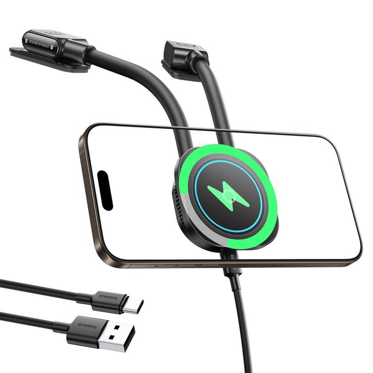 Baseus PrimeTrip C03sPro Magnetic Wireless Car Charger Mount Stick-On Type Black