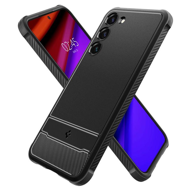 Spigen Rugged Armor -suojakuori Samsung Galaxy S23:lle mattamusta