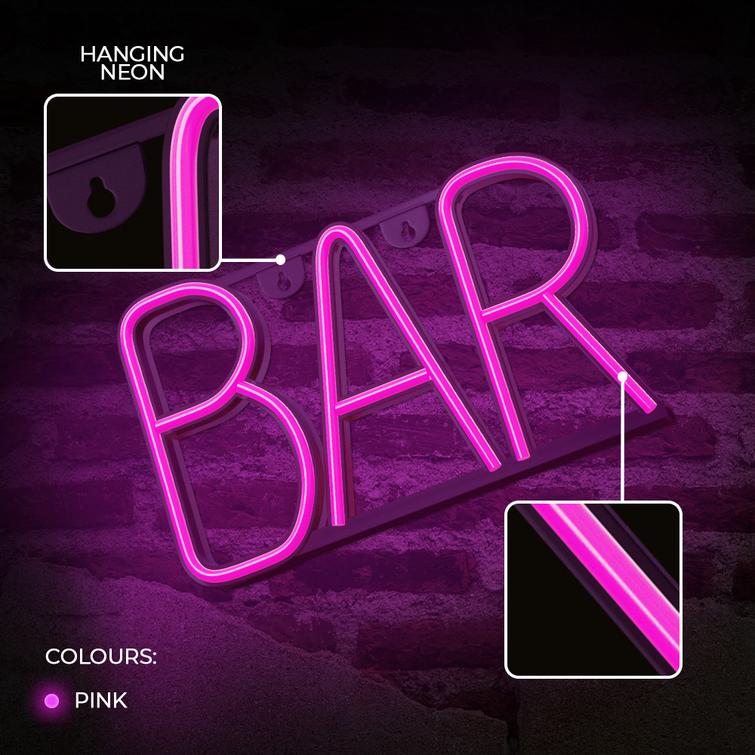 NEON LED BAR pinkki Lepakko + USB FLNE24 Forever Light