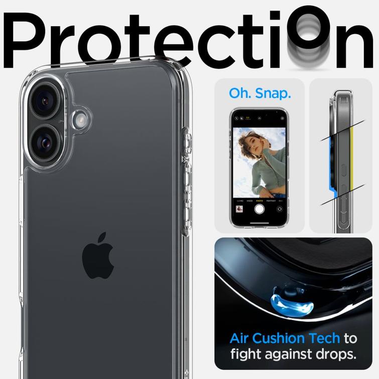 Spigen Ultra Hybrid -suojakuori iPhone 16 6,1":lle, kristallinkirkas