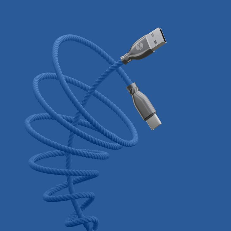 Forever Tornado -kaapeli USB - USB-C 1,0 m 3A tummansininen