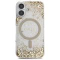 Guess HC Resin Bottom Glitter -suojakuori iPhone 16:lle, MagSafe, kulta