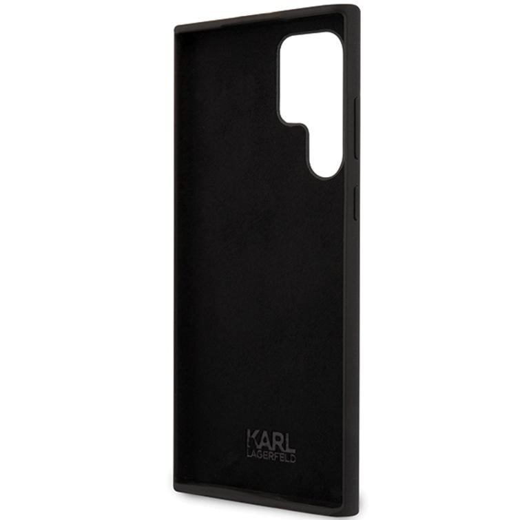 Karl Lagerfeld -suojakuori Samsung Galaxy S24 Ultralle KLHCS24LSNIKBCK musta HC SILICONE NFT IKONIK