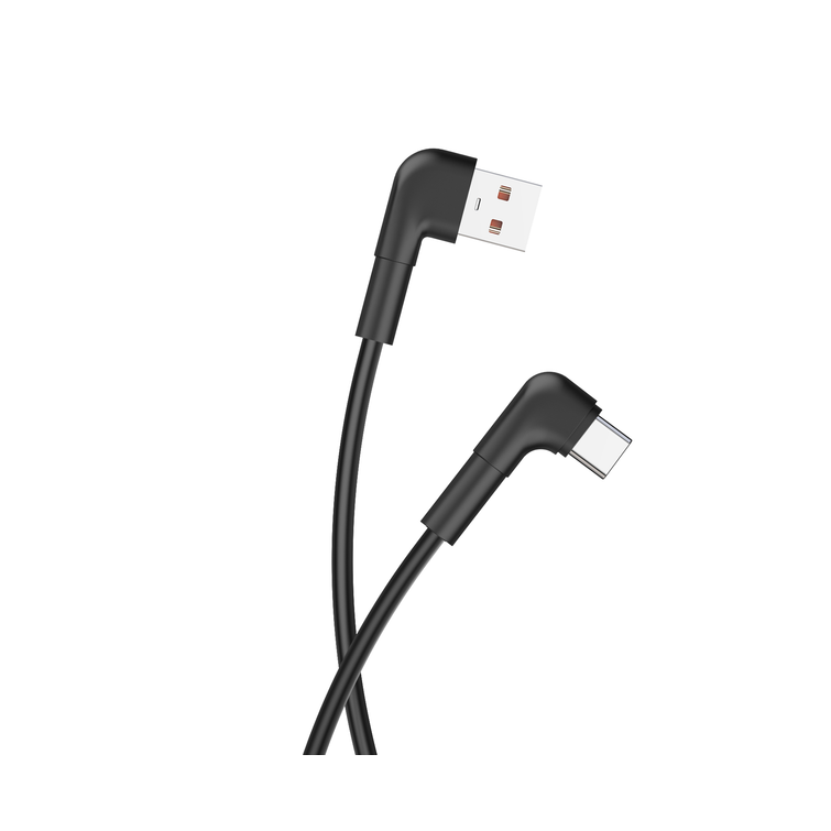 Maxlife MXUC-09 kulmakaapeli USB - USB-C 1,0 m 3A musta