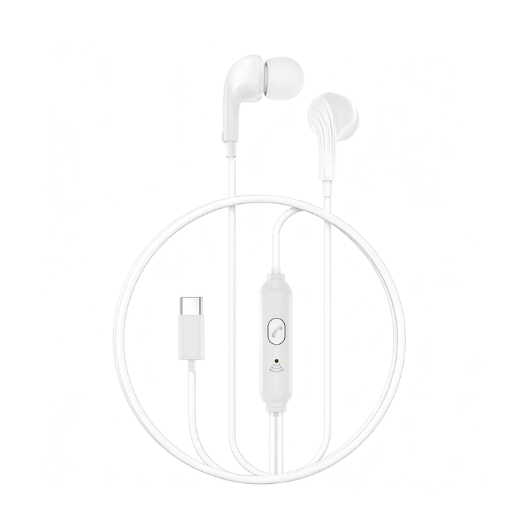 XO langalliset nappikuulokkeet EP82 USB-C Valkoinen