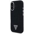 Guess HC MagSafe FW Denim Triangle Logo -kotelo iPhone 16 -puhelimelle, musta