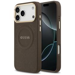 Guess iPhone 17 Pro Max -suojakuori HC MAGSAFE PU W/ PEONY HOT STAMP ruskea