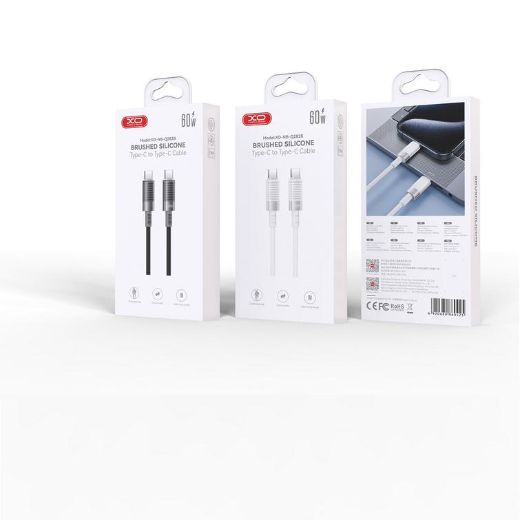 XO-kaapeli NB-Q282B PD USB-C - USB-C 1,0m 60W musta