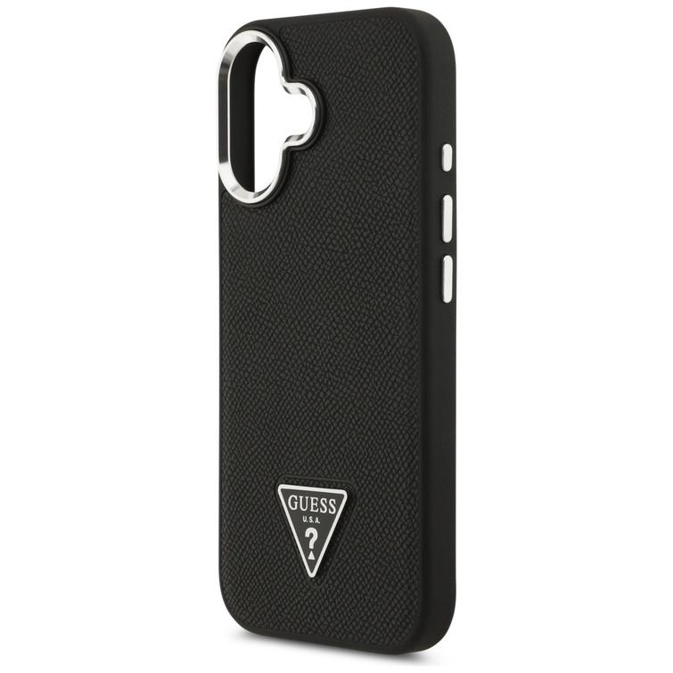 Guess Grained Triangle Logo MagSafe -suojakuori iPhone 17:lle, musta