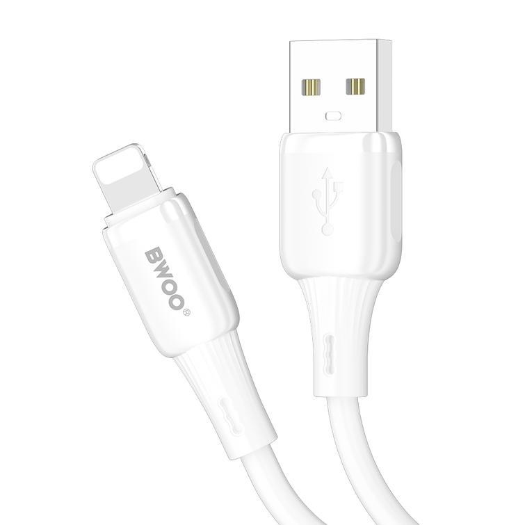 BWOO 3A silikonikaapeli X329L usb - lightning 3A 1m valkoinen