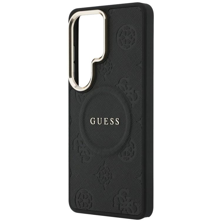 Guess case Saffiano Peony Embossed Ring MagSafe for Samsung Galaxy S26 Ultra black