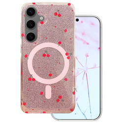 Cherry Mag case for Samsung Galaxy S24 / S25 glitter
