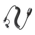 CAR CHARGER REMAX RUICHY SERIES 45 RCC356 + LIGHTNING/USB-C CABLE BLACK