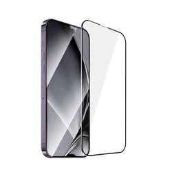 Karkaistusta lasista valmistettu metallikehys iPhone 14 Pro Max 6,7":lle, musta kehys