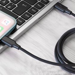 Proove kaapeli Raidallinen Silikoni USB-C - Lightning 1m 3A musta