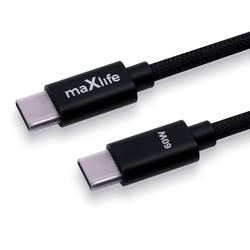 Maxlife MXUC-12 kaapeli USB-C - USB-C 1,0 m 60W musta