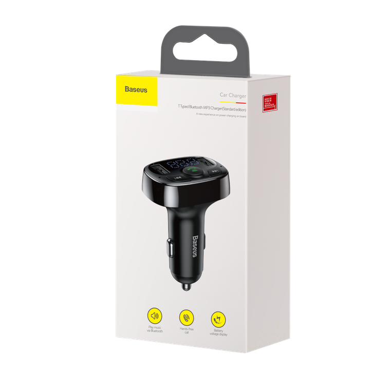 Baseus-lähetin FM T-muotoinen S-09A Bluetooth MP3 musta