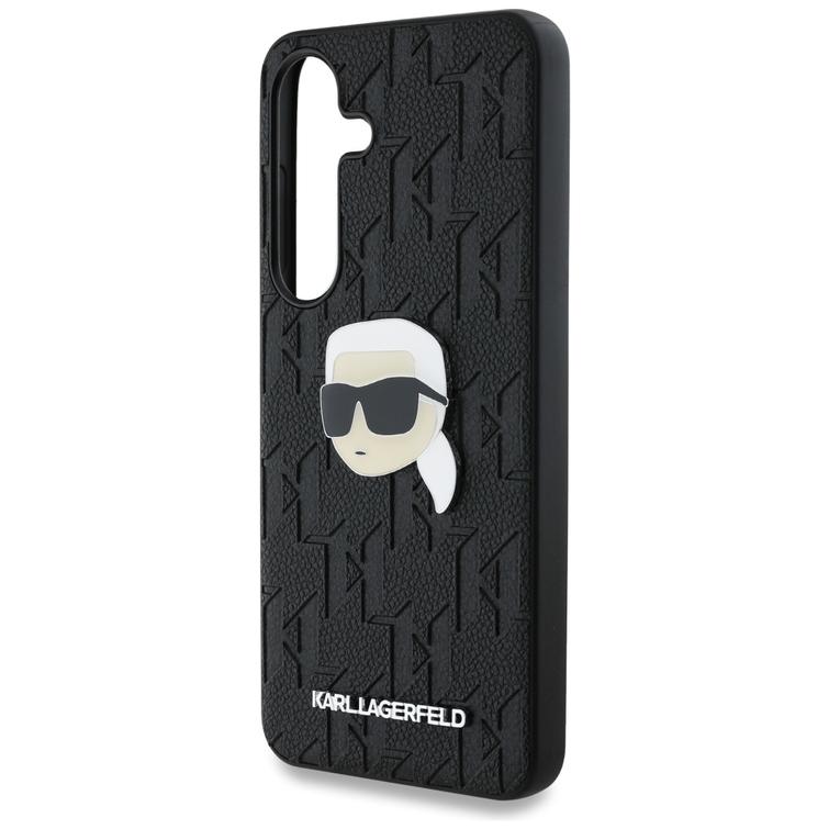 Karl Lagerfeld HC PU Monogram K. Head Pin -suojakuori Samsung Galaxy S25:lle, musta