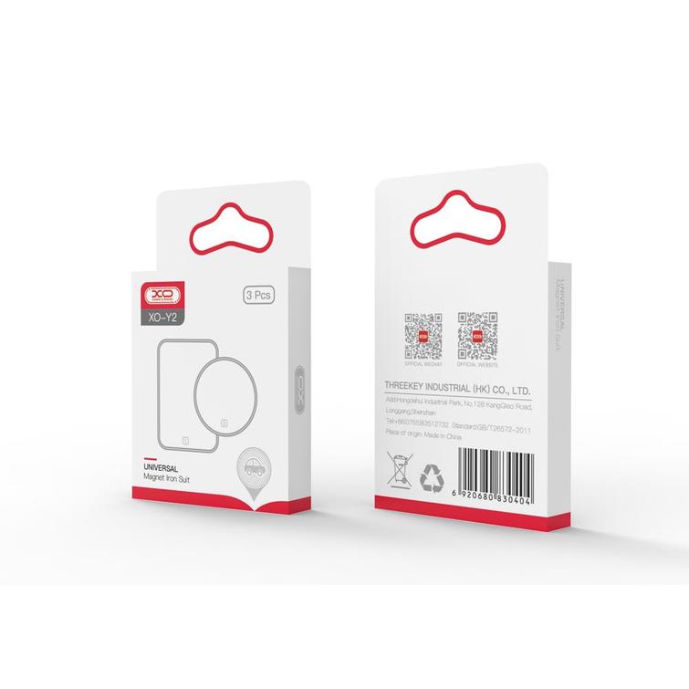 XO Y2 magneettikiinnikkeen tarrasarja, hopealevyt, 3 kpl