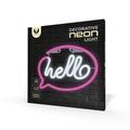 Neon LED-valo HELLO pinkki valkoinen lepakko + USB FLNE15 Forever Light