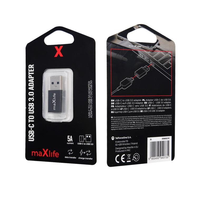 Maxlife USB-C - USB 3.0 -sovitin