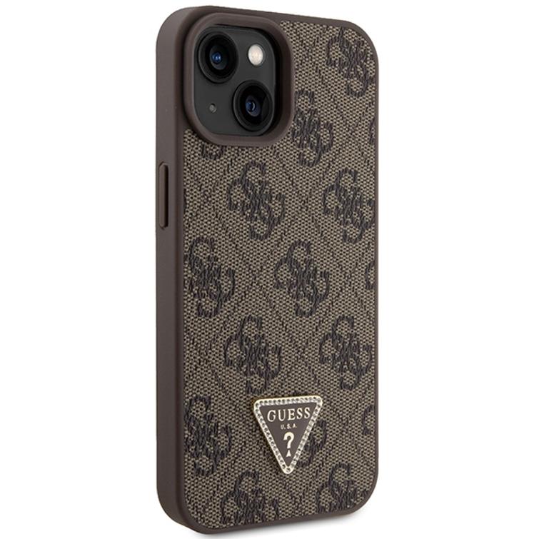 Guess case for iPhone 15 Plus 6,7" GUHCP15MP4TDSCPW brown hardcase Crossbody 4G Metal Logo
