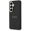 Guess case Saffiano Peony Embossed Ring MagSafe for Samsung Galaxy S26 Plus black