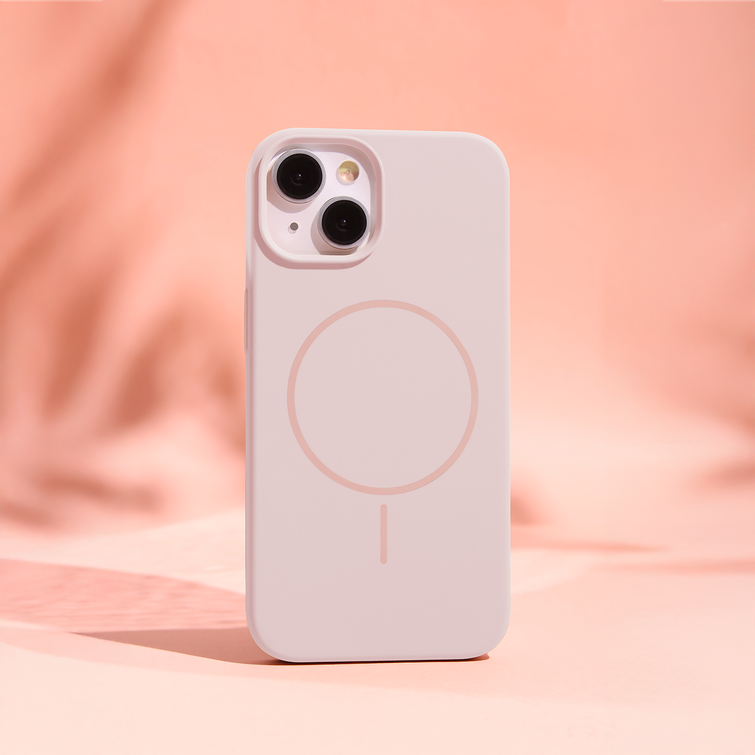 Silikoninen ohut Mag-suojakuori iPhone 12 / 12 Pro 6,1":lle, vaaleanpunainen