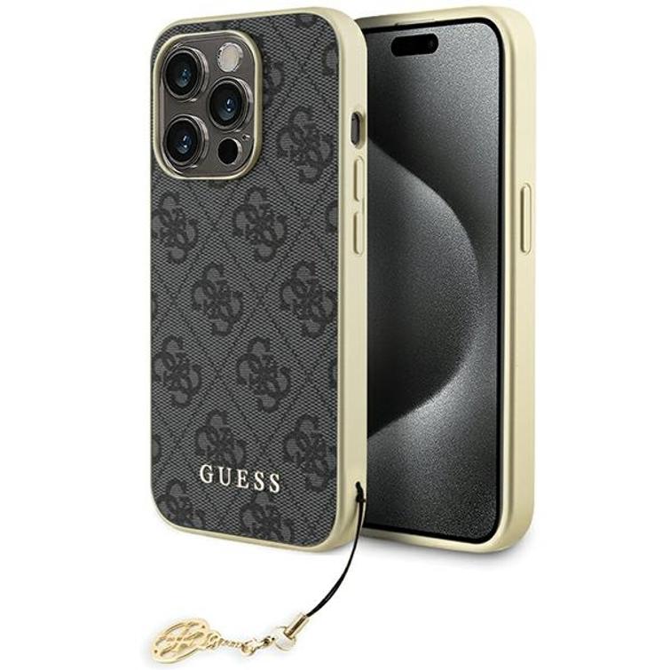 Guess iPhone 15 Pro 6,1" -puhelimen suojakuori GUHCP15LGF4GGR harmaa kovakuori 4G Charms Collection
