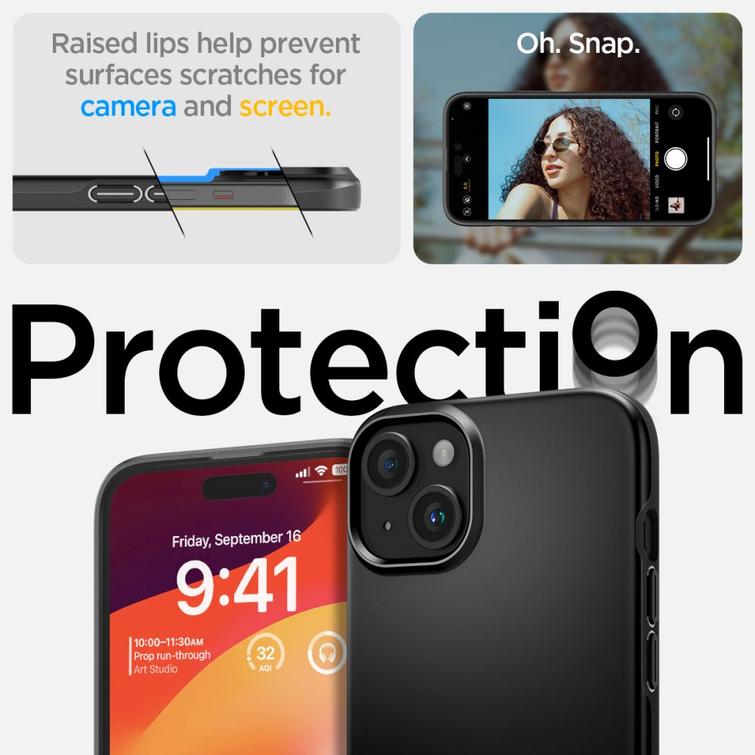Spigen Thin Fit case for iPhone 15 6,1" black