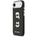 Karl Lagerfeld FW Grained Karl & Choupette Heads Pins & Logo -suojakuori iPhone Airille, musta